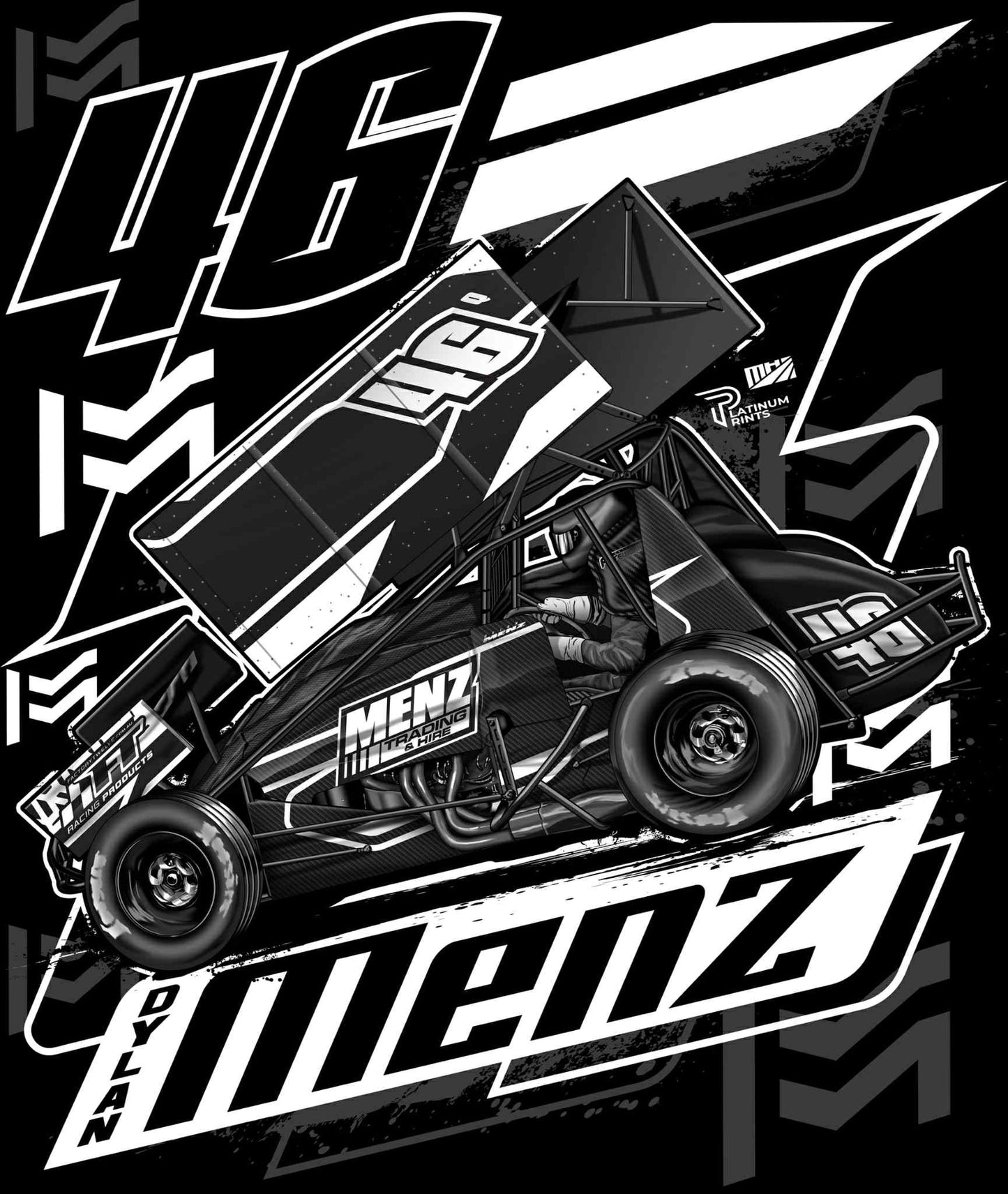 2025/26 Sprintcar shirt (Black and white)